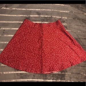 Red floral skirt